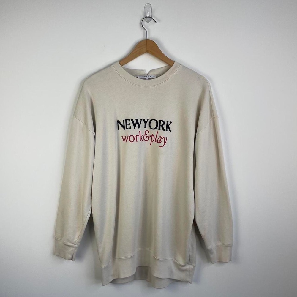Frame New York Work & Play Organic Cotton Sweatshirt Size Small